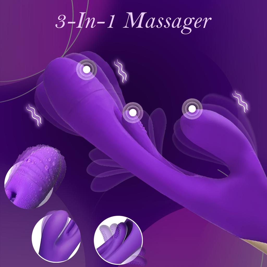 3 In 1 Female Masturbation G Spot Vibrator 7 Tapping Vibration Modes Female Sex Toy USB Rechargeable Vibrator Silent Massage Adult Sex Toy