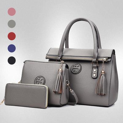 Handtasche im Rindsleder-Muster, neue Quasten-Mutter-Kind-Tasche, großes Fassungsvermögen, Premium-Nieten-Umhängetasche, Umhängetasche, modische Geldbörse.