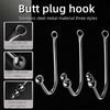 Stainless Steel Anal Hook With Anal Beads Hole Anal Hook Metal Butt Plug Anal Sex Toys Adult Product No Vibrator For Men Gay