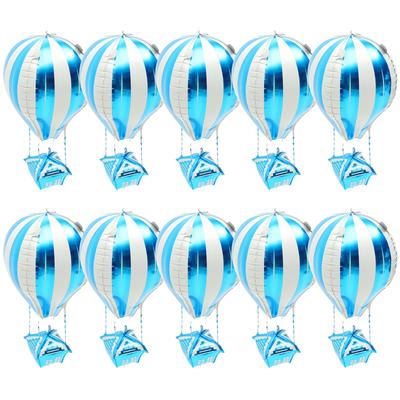 10pcs Hot Air Balloon Aluminum Foil Balloons Birthday Party Decorations Helium Foil Balloon Wedding Event Airplane Theme
