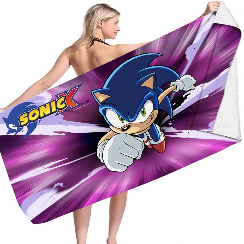 Sonic Beach Towel Microfiber Bath Towel For Kids And Adults Soft And Cozy With Eye-catching Design