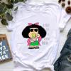 Mafalda T-shirt Women Summer Harajuku Letter Print Short Sleeve Fashion Creativity Casual Girl Tops Tee 90s Cartoon Tshirt Femme