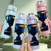 1PC Golden Champion Trophy Design 750ml Color Plastic Sports Water Bottle Leakproof Flip Straw Lid Suitable for Sports Office Home Use