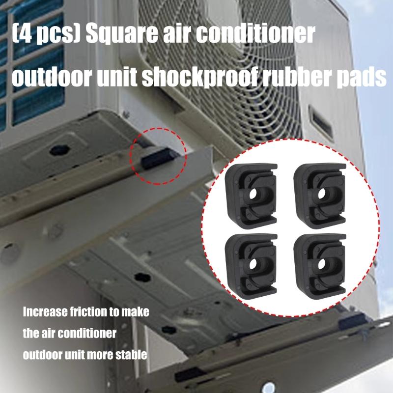 Heavy Duty Rubber Shock Absorbers for Square Air Conditioning Outdoor Units Vibration Reduction Universal Compatibility