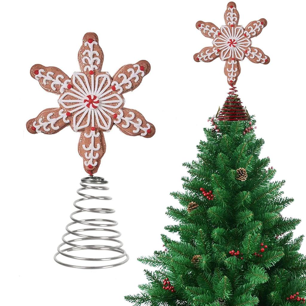Dřevěná vánoční perníková ozdoba na špičku stromku Vánoční stromek Sváteční dekorace Domov Ložnice Vchod