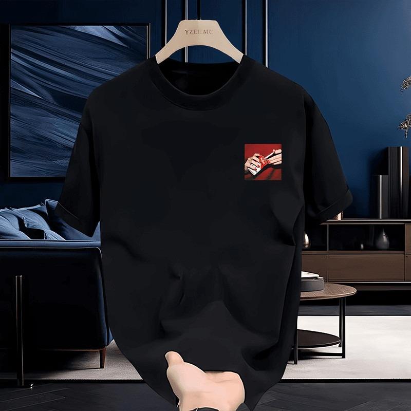 Hot Americanstyle Highend Trendy Shortsleeved Tshirt Mens and Womens Trendy Brand Roundneck Summer Pure Cotton