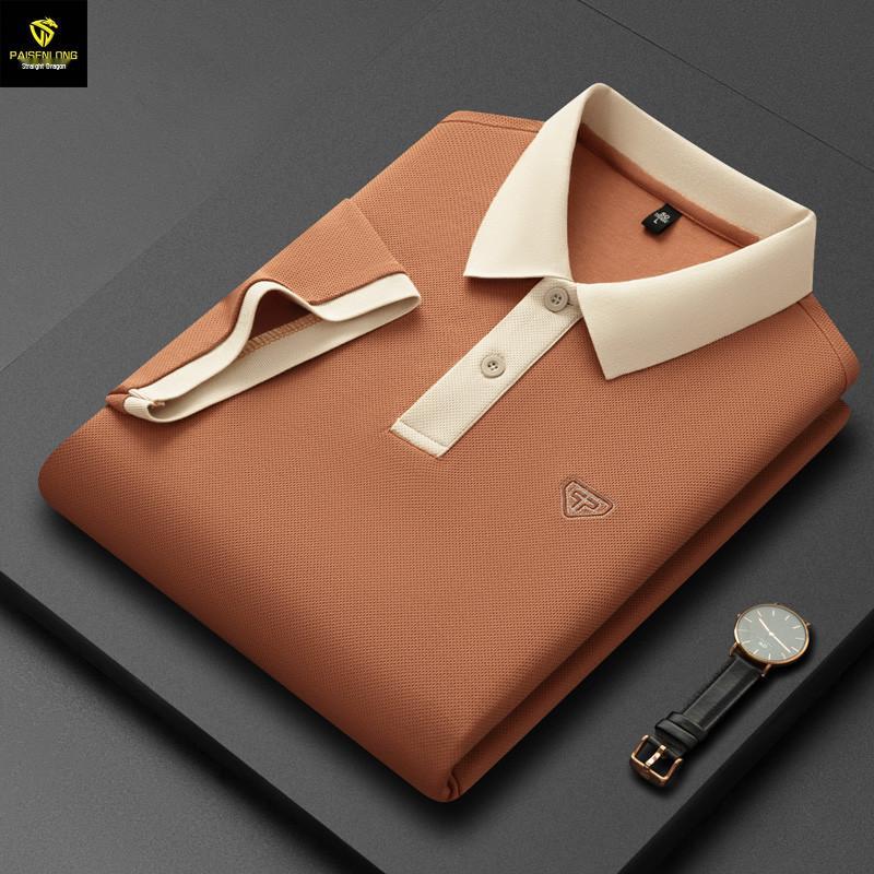 Men s Color Block Embroidered Polo Shirt - 60s Pique, Double-Sided Lapel, Spring/Summer Collection 2XL
