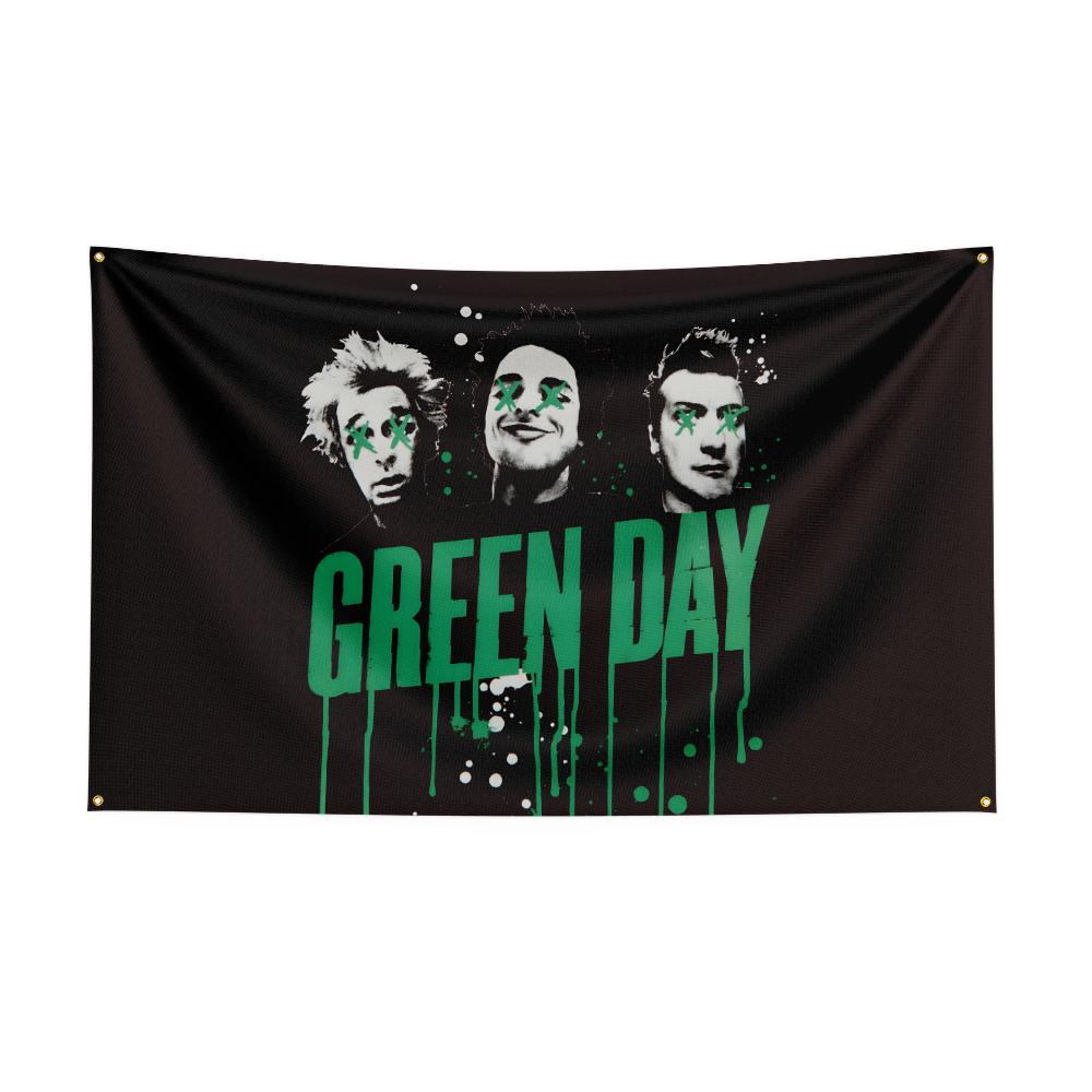 Ggreen Day Flag Rock Music Band Banner Hd Printing Tapestry Exhibition Music Band Fans Garage Decor