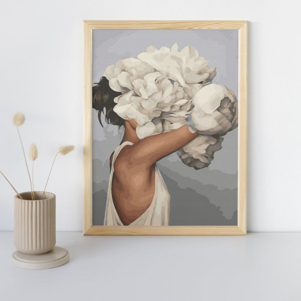 Malowanie Po Numerach Obrazy Do Malowania  - Kobieta Z Kwiatem 40X50 Cm