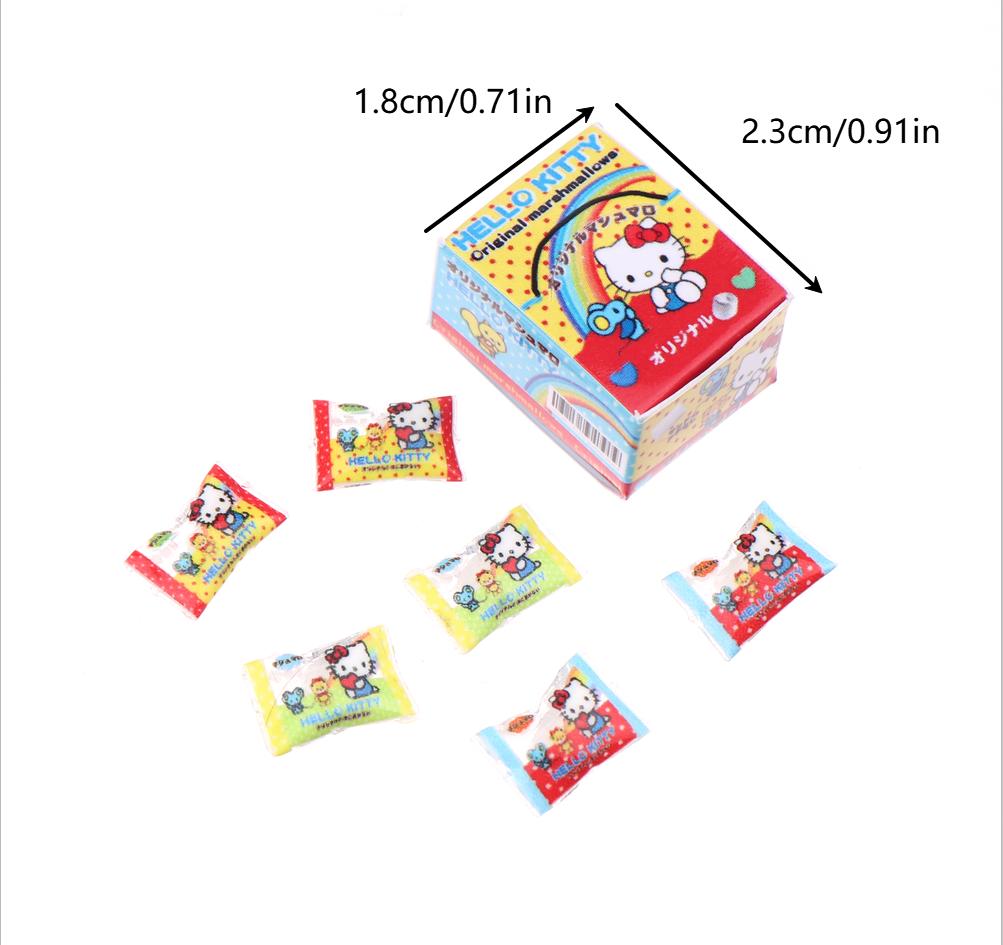 1:12 Dollhouse Miniature Hello Kitty Boxed Candy Sanrio Kt Cat Candy Food Model Decor Toy Doll House Accessories