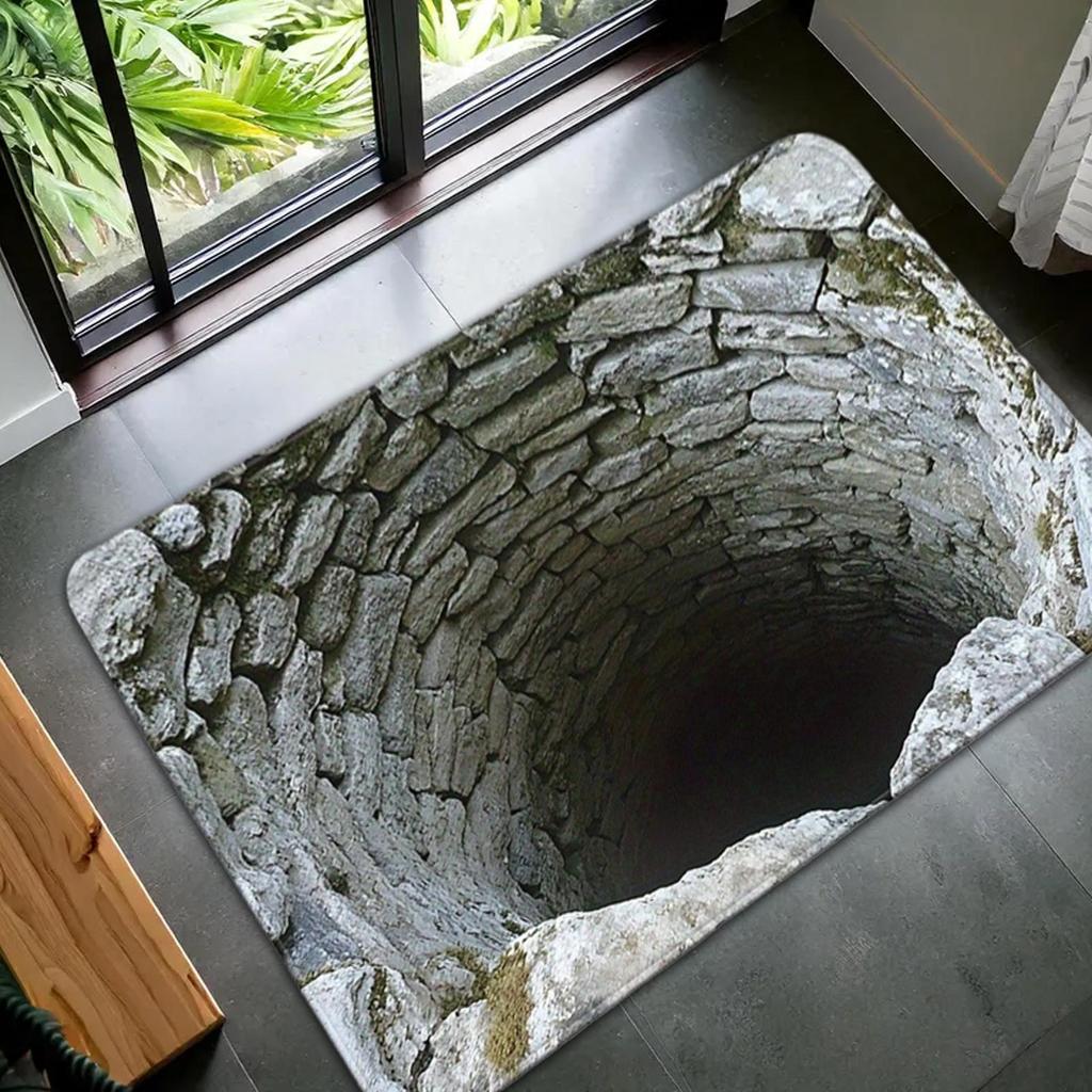 3D Visual Polyester Cloth Floor Mat for Household Bathroom Door Absorbent and Non Slip Foot Mat Easy To Maintain