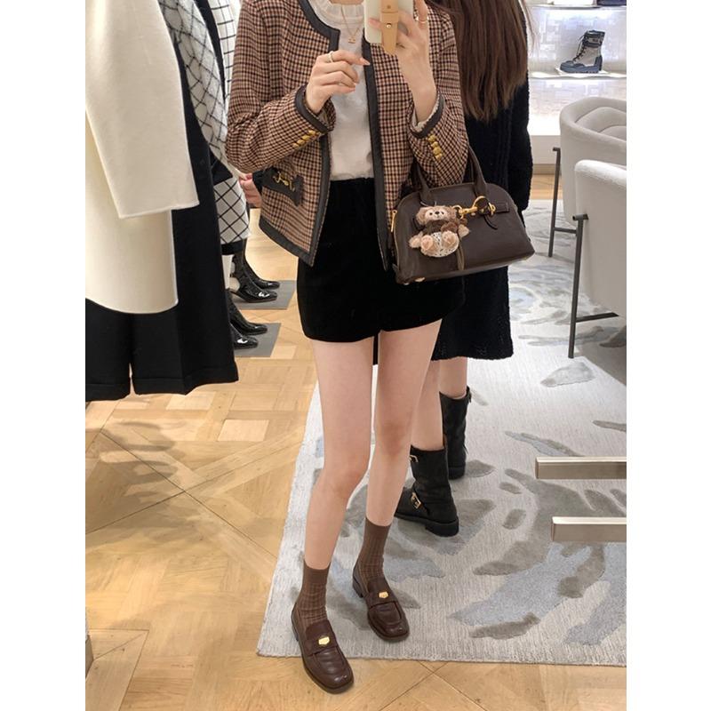 Cowhide version~ Classic women's small gold coins, retro women's flat leather socks with small leather shoes, single shoes