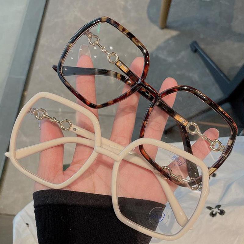 Fashion Square Glasses Frame Women Oversized Optical Transparent Spectacle Frames Vintage Eyewear Decoration Glasses Eyeglass