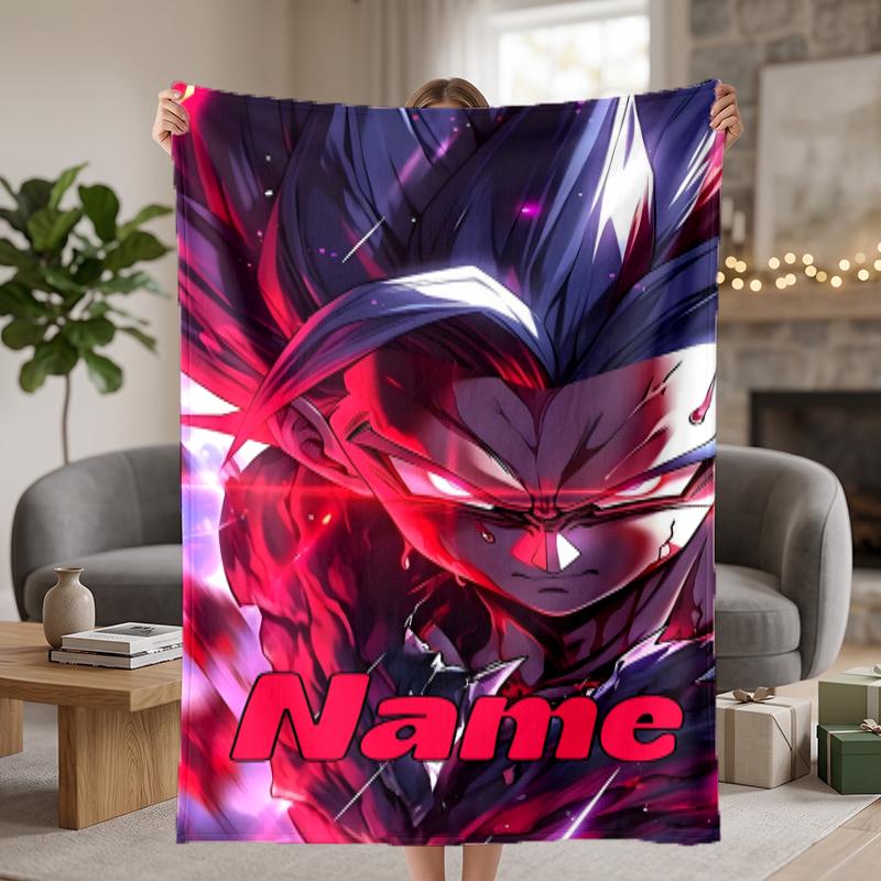 Dragon Ball Custom Flannel Blankets Soft Warm Cozy Throws for Home Decor Holiday Gifts