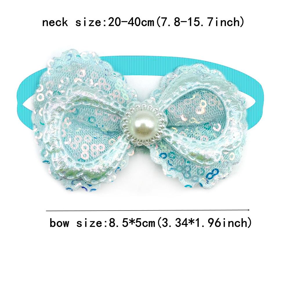 50pcs Small Dog Bows Sequin Style Double Bows Dog Bow Tie Bowknot Pet Dog Cat Bowties Neckties Pet Supplies Pet Accessories