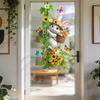 Hello Summer Window Clings Hawaiian Tropical Theme Static PVC Glass Sticker for Beach Pool Party Home Glass Doors Windows