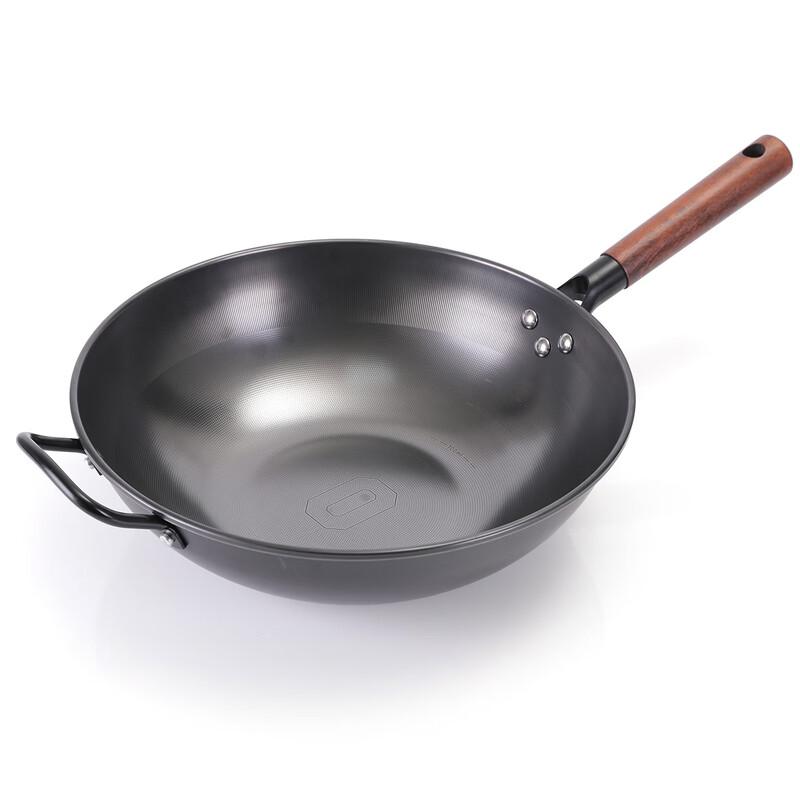 ZISIZ 32cm Flat-Bottom 316 Stainless Steel Wok