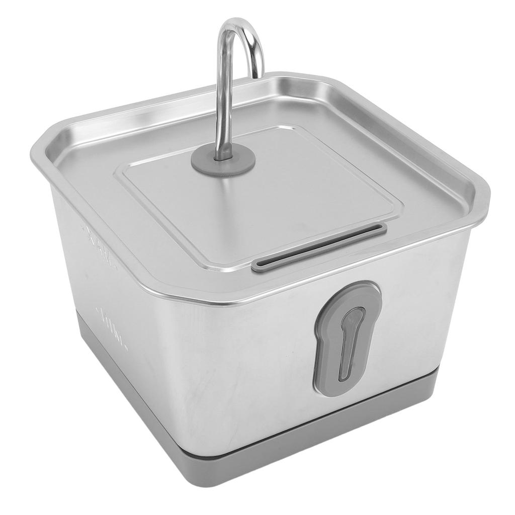 3.5L Stainless Steel Cat Water Fountain Activated Carbon Filtered Smart Sensing Quiet Automatic Pet