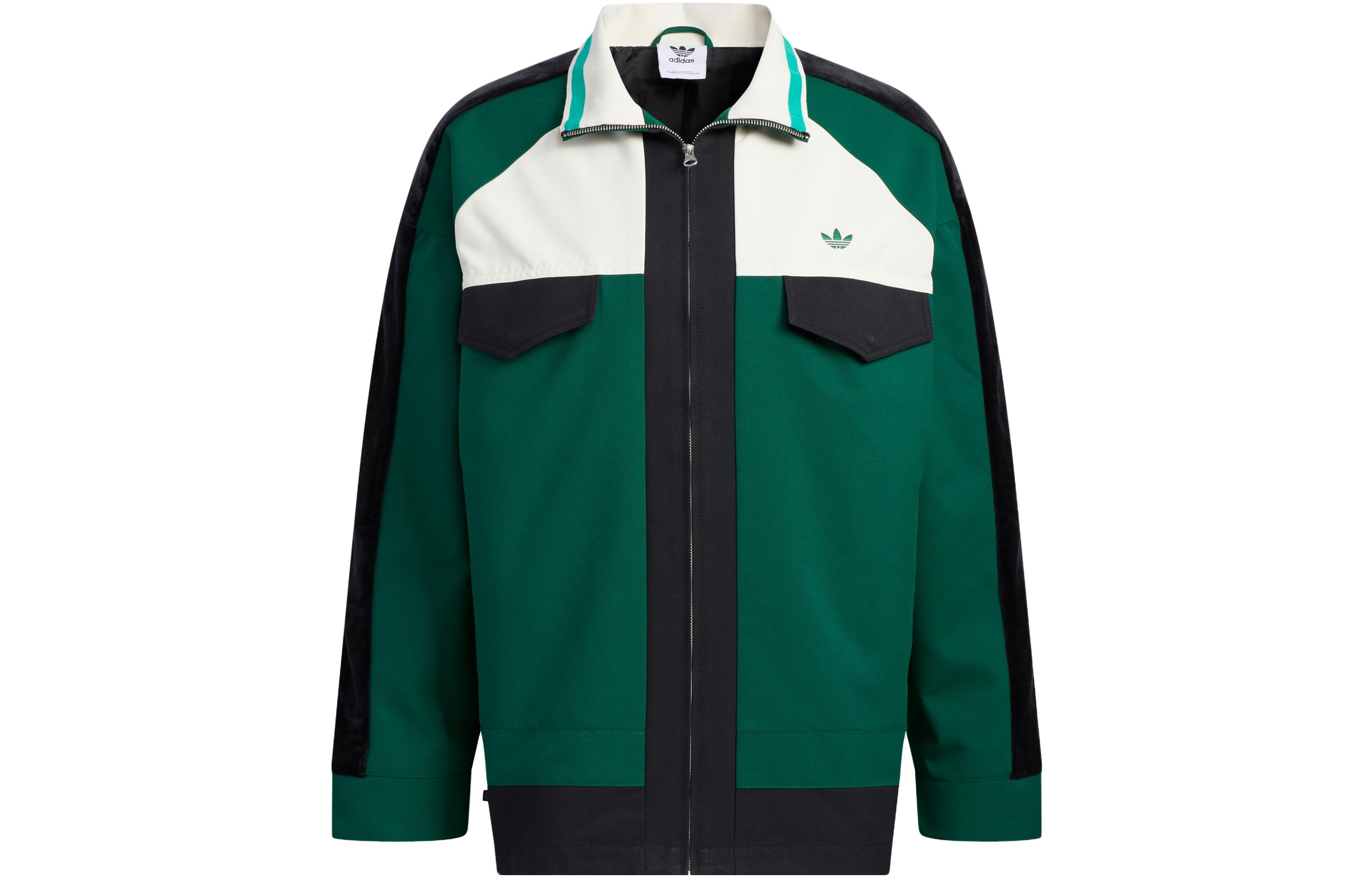 Adidas Originals Jackets Men s Dark Green Stand Collar Moderate Other HY7238 M