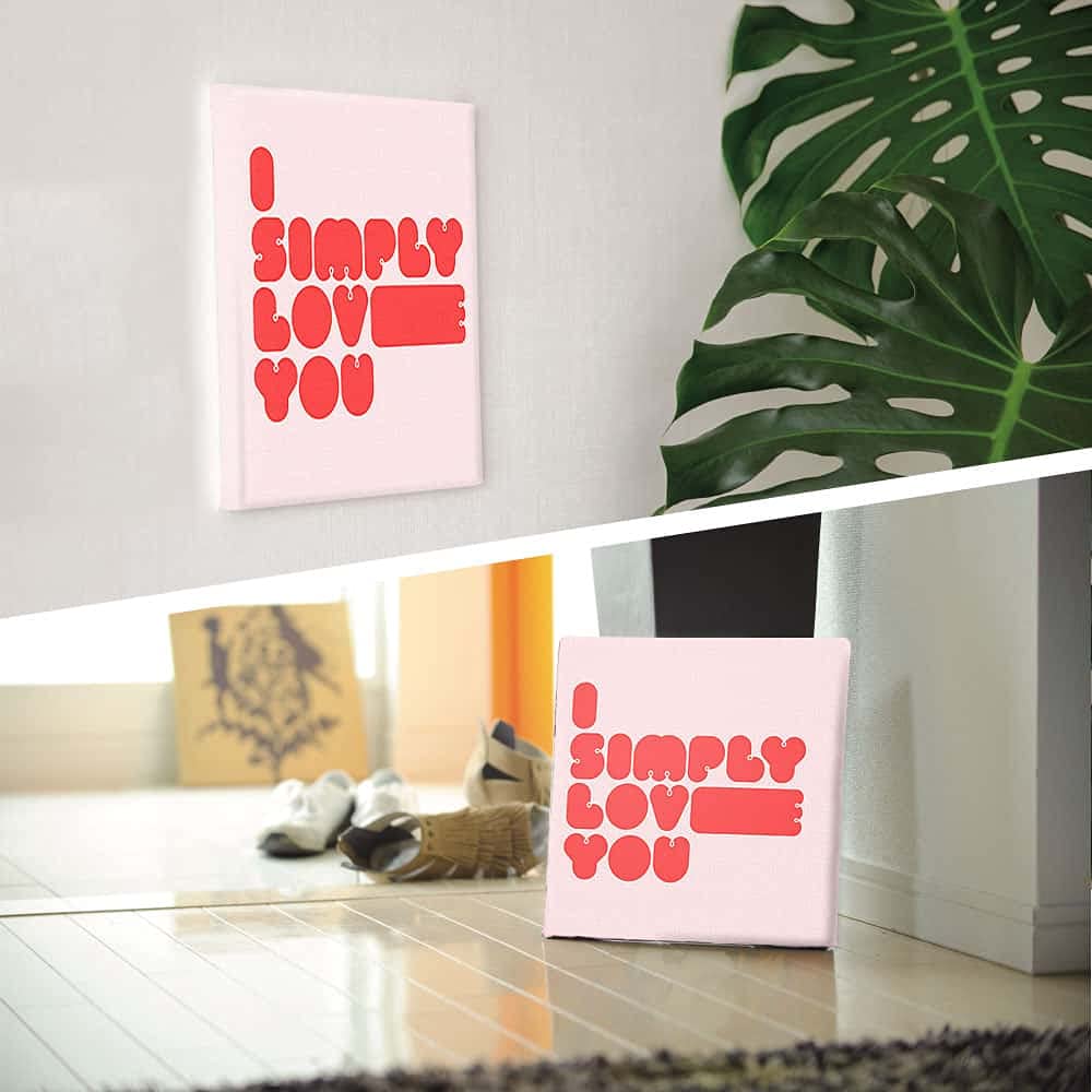 Typography Pink Art Panel 57cm x 57cm L Size Made in Japan Poster Stylish Interior Decor Living Room Interior Pop Art Text Fabric Panel typ-0018-L