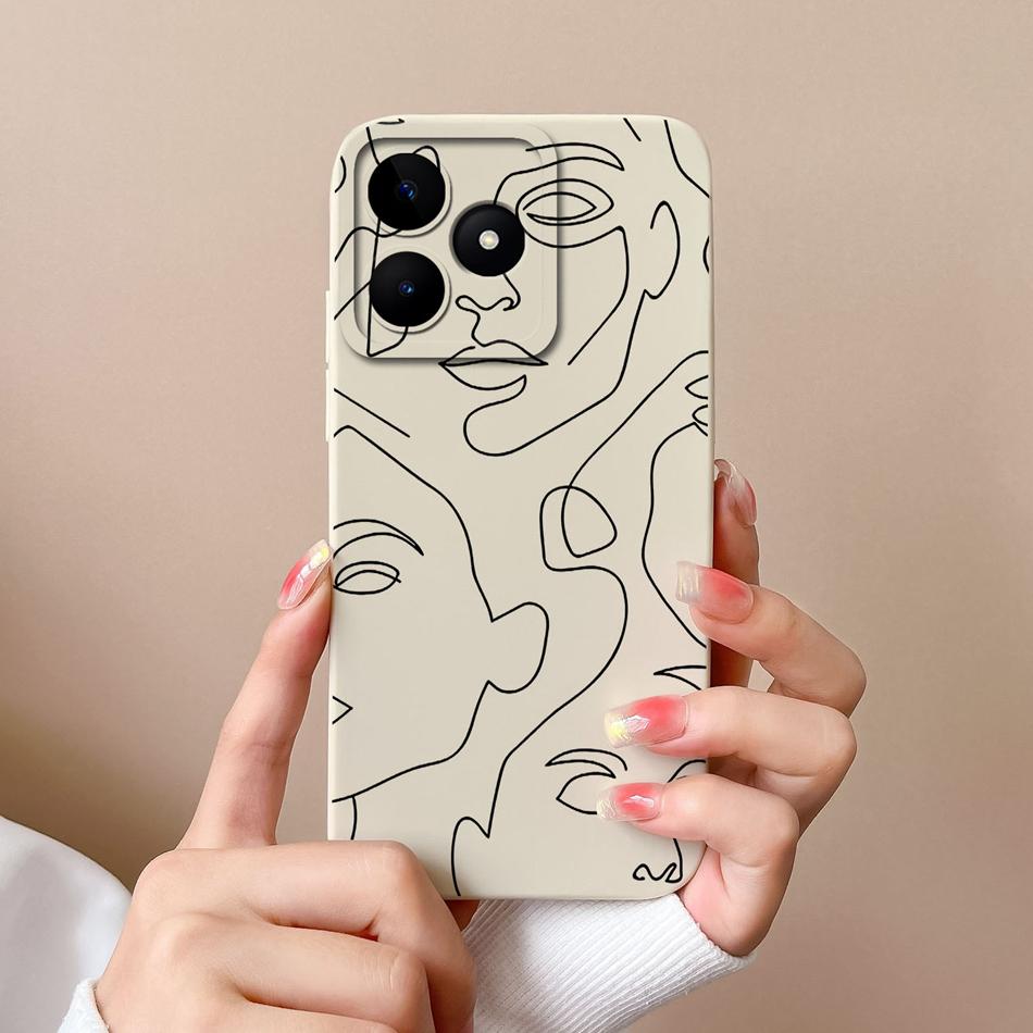 Coque Simple Pour Realme Note 50 Style Décontracté Protection Complète Anti-Choc Coque Arrière Silicone Liquide Doux Modèle RMX3834 Coque