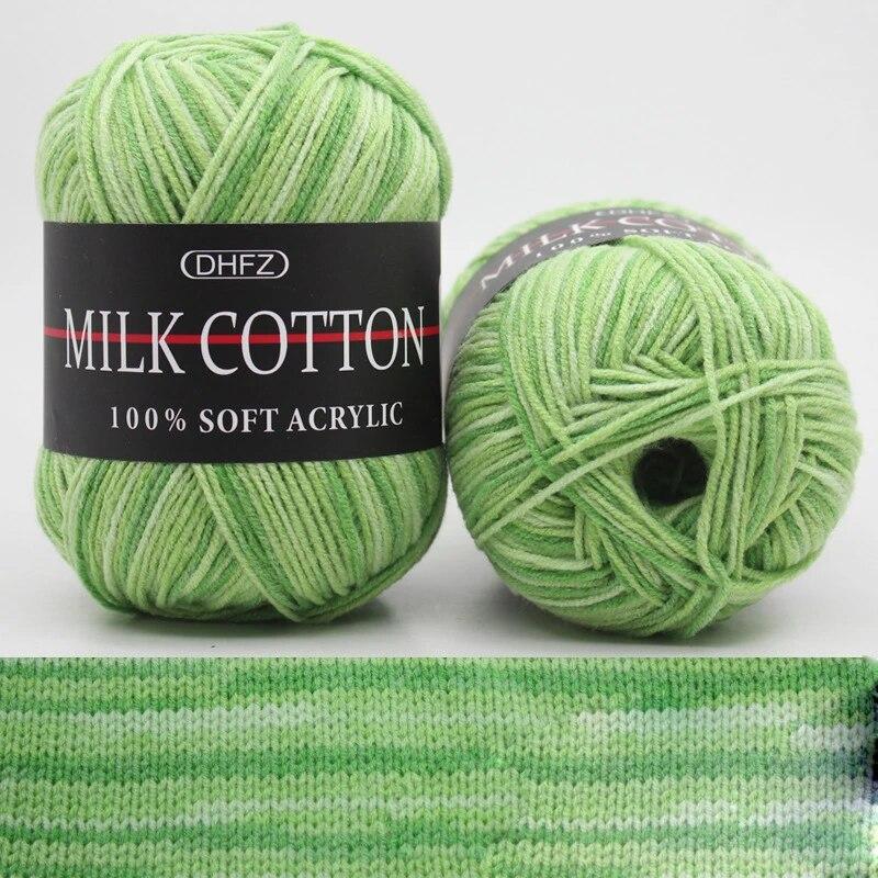 

2шт 3-х нитяной градиентный молочный хлопок шерстяная пряжа клубок вязаный свитер крючком DIY тканый материал