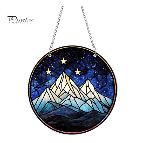 

Подвеска «Снежная гора», окрашенный акриловый декор для окон, звездное небо, заснеженные горы, украшение для окон, стен, дверей синий