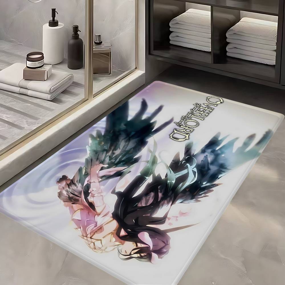 Game Albedo Cute Girl Overlord Anime Hallway Carpet Washable Non-Slip Living Room Sofa Chairs Area Mat Kitchen Doormat Area Rug