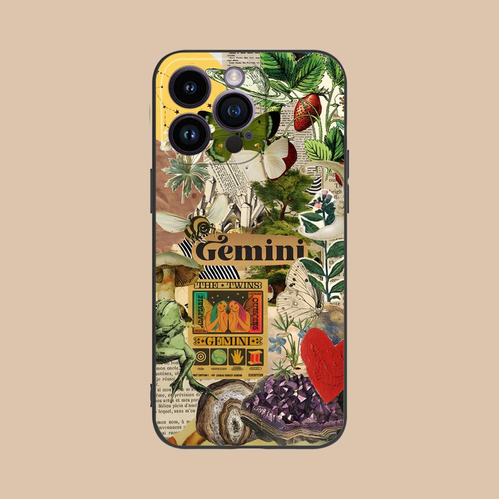 Zodiac Sign Gemini Mobile Phone Case for iPhone 17 16 15 14 13 12 11 X XR XS 8 7 Air Pro Max Plus Mini Colorful Cover Luxury