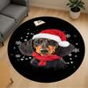 1pc Santa hat, snowflakes Pattern Office Round Rugs, Under Chair Round Rugs for Living Room, Bedroom, Bathroom Decoration Carpet 091860