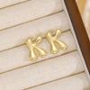 18K Polished Cute Bubble 26 Alphabet Stud Earrings - Minimalist Ear Jewelry