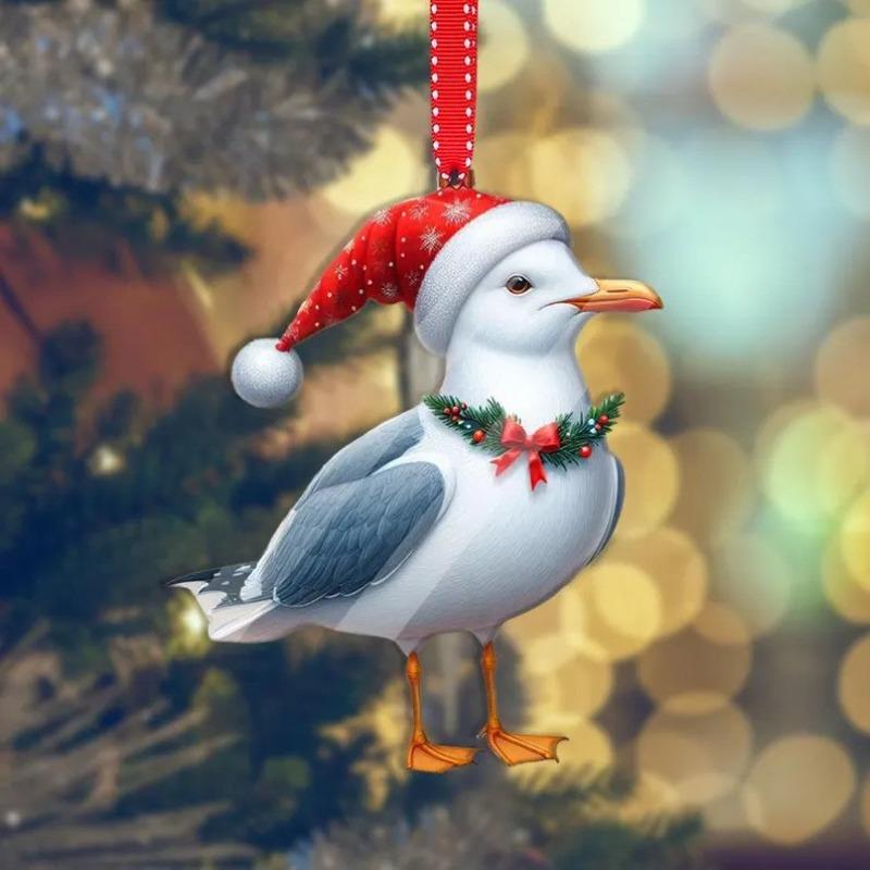 New Acrylic Flat Animal World Christmas Festival Party Pendant for Christmas Tree Decoration Pendant
