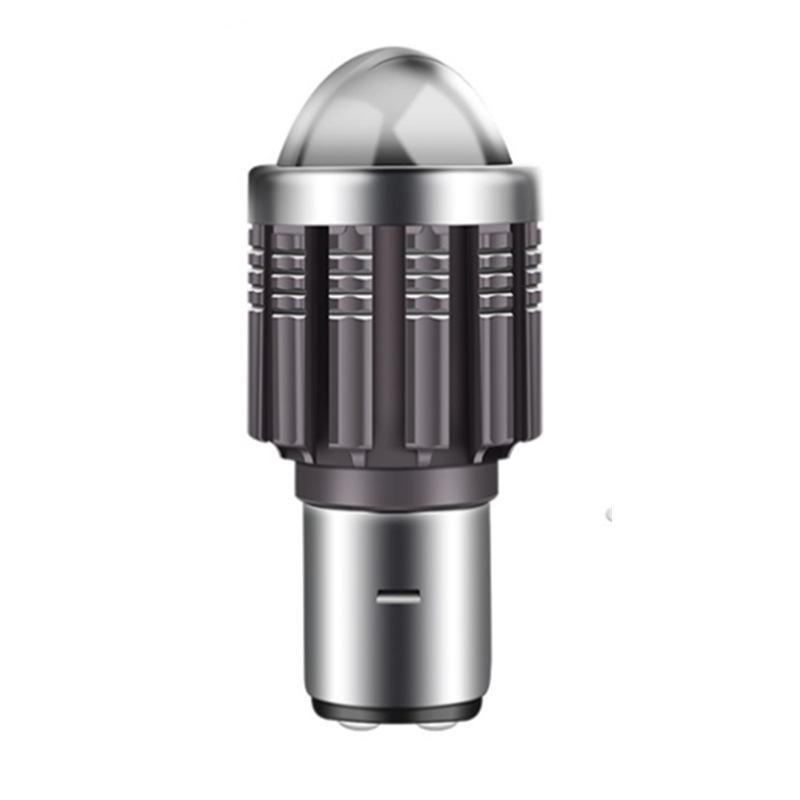 Faro de motocicleta de alto brillo y combo de luz antiniebla/freno, blanco/amarillo, BA20D/H4 con lente