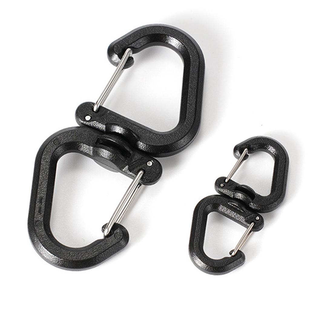 S Shape Spring Snap Hook Key Holder Keychain Carabiner Rotatable Carabiner Keychain Clip Multifunctional Carabiner Clip