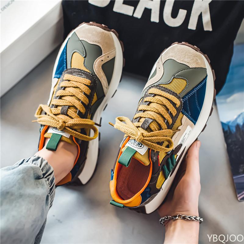 Men's Retro Breathable Mesh Sports Shoes with Patchwork Design All Season Round Toe Casual and Comfortable Men's Shoes