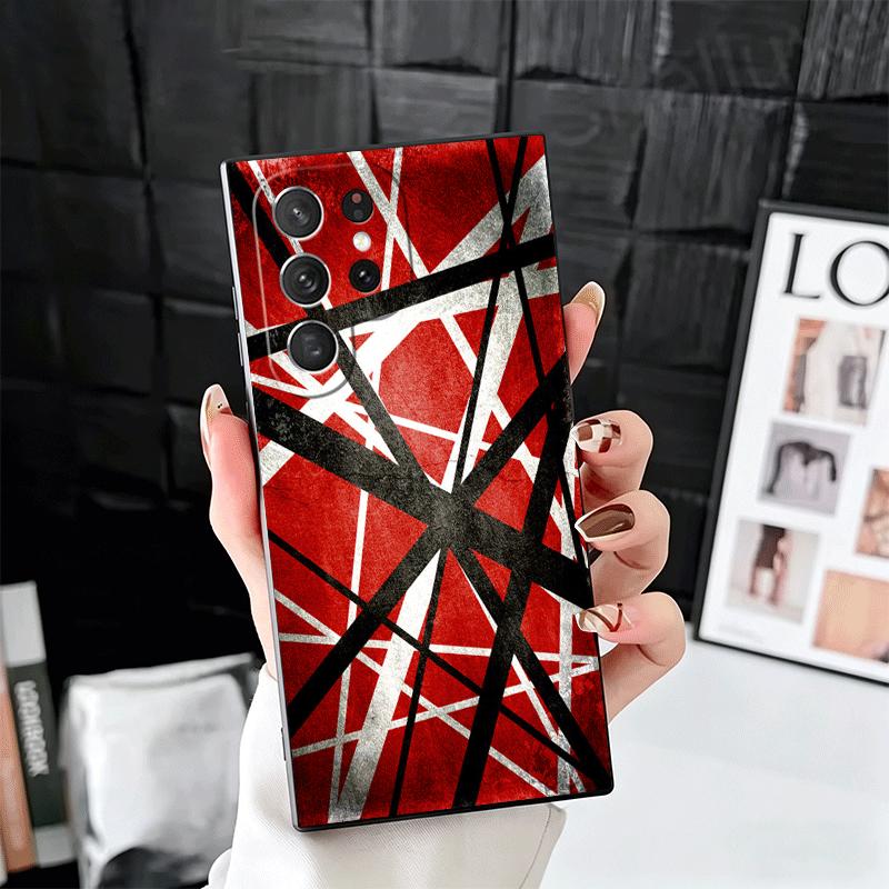 Eddie Van Halen Graphic Guitar Soft Phone Case for Samsung Galaxy S26 S25 Edge S24 Ultra S23 Plus S22 S21 FE S20 Black Cover Bac