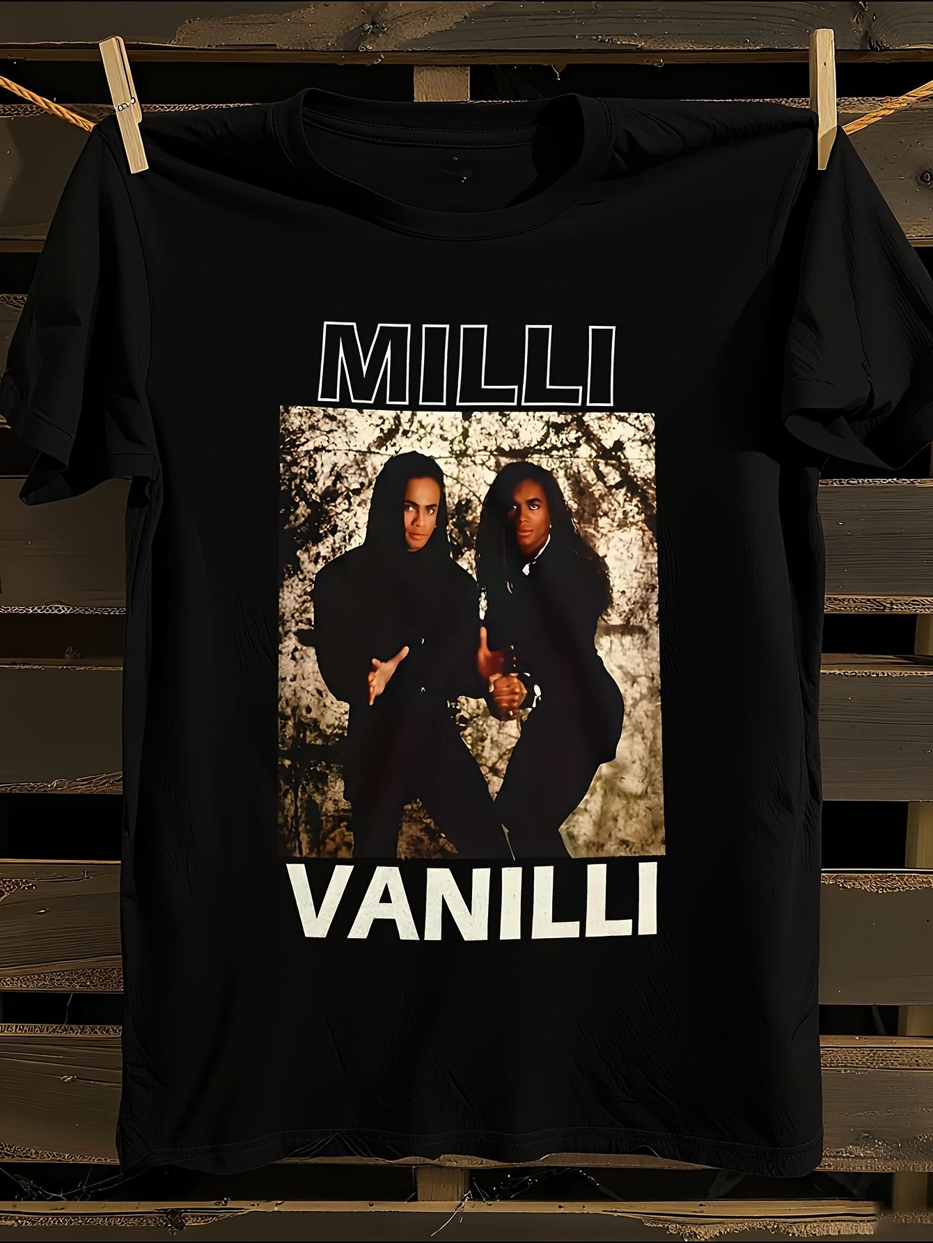 s Milli Vanilli Band Logo Member Names Rob Fab Vintage Ts... XL