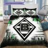Borussia Mönchengladbach Stadionlicht Logo 3-teiliges Bettwäsche-Set, Bettbezug mit 2 Kissenbezügen, Fußballfan Bettwäsche, Ohne Bettdecke Ohne Kissenkern