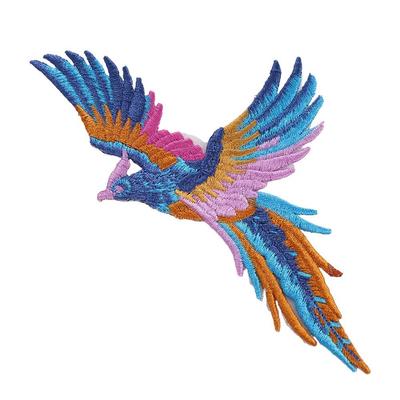 1 Paar Phönix Vogel Bestickte Applikation Selbstklebend Exquisite Stoffflicken Zum Aufbügeln DIY Kleidung Aufkleber Tasche Dekoration