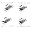 USB Type C na Mini USB MicroUSB Adaptér Micro USB na TypeC Mini USB Převodník Konektor Podpora Nabíjení Synchronizace Dat 480Mbps 18W