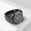 Solomon Kabbalah Seal Titanium Steel Ring European and American Style Seven-pointed Star Rings Hand Jewelry