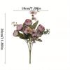 1Pc Simulation 5-pronged Golden Rose Bouquet for Outdoor Courtyard Patio Garden Wedding Decoration Home Decoration