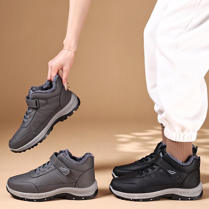 Cotton FootPairs ColdSeason Outside ActiveWear Cotton Boots Thickened Plush Lining Warm Style Couple DailyWear Walking Snow Boots