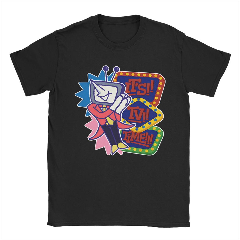 It's TV Time Deltarune tenna T-Shirt Couple Vintage Cotton T-Shirts Summer O Neck Trendy Cool Tee Shirt Pattern Oversized Tops