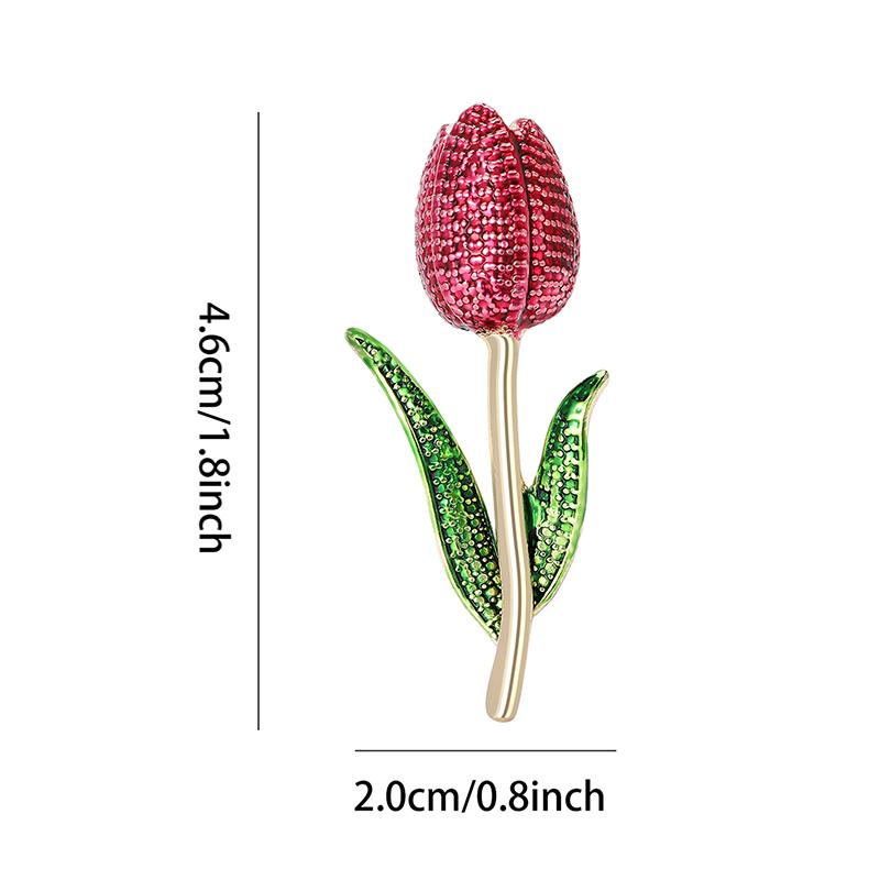 Women Tulip Enamel Flower Brooch Plant Style Pin for Jackets Sweater Wedding Party Accessories