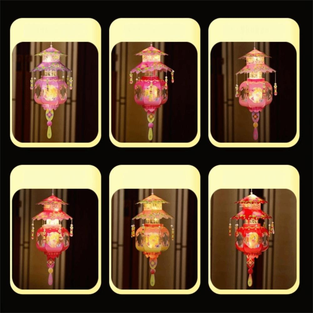Lightweight Mid-Autumn Festival Lantern PVC Handheld Lantern Portable DIY Craft Material Kit Kids