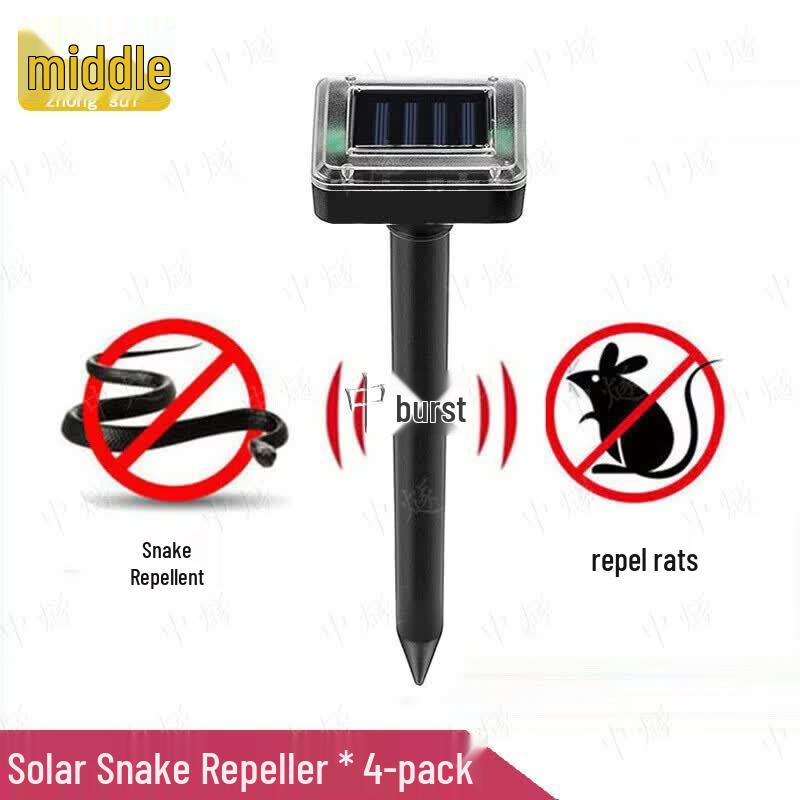 ZhongSui Outdoor Solar Ultrasonic Snake and Mouse Repeller 4-Pack
