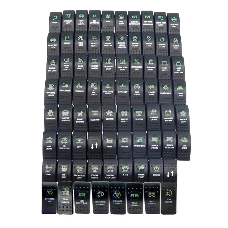 

Автомобіль Човен Караван Кнопка Миттєвий Кулисний перемикач 12 В Водонепроникний Подвійний синій/зелений/червоний світлодіодний світлодіодний бар Перекидний перемикач заднього світла Switc