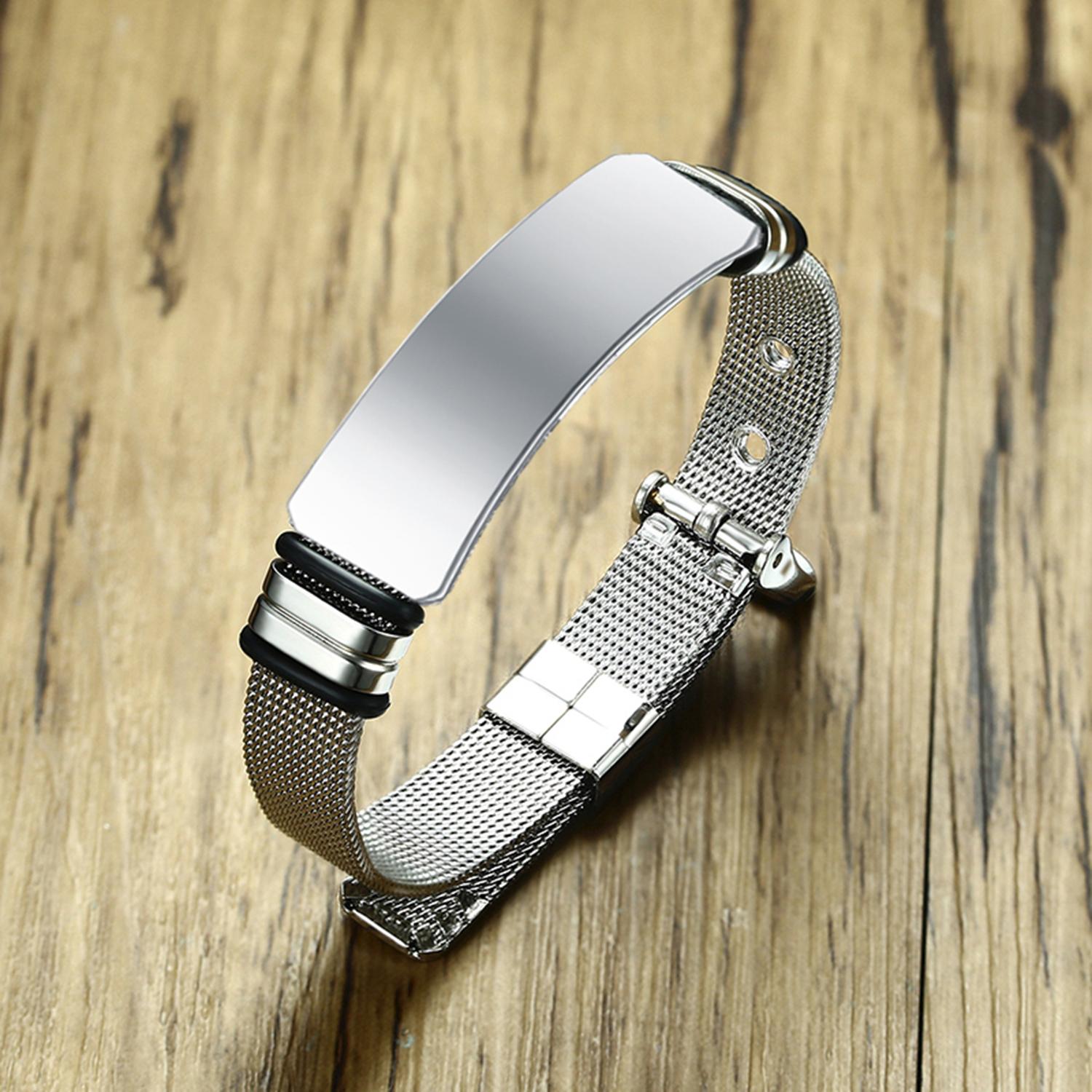 

Модный пустой браслет из нержавеющей стали для мужчин и женщин, спортивные черные силиконовые регулируемые браслеты, браслеты для женщин, минималистичные ювелирные изделия, подарки 21cm