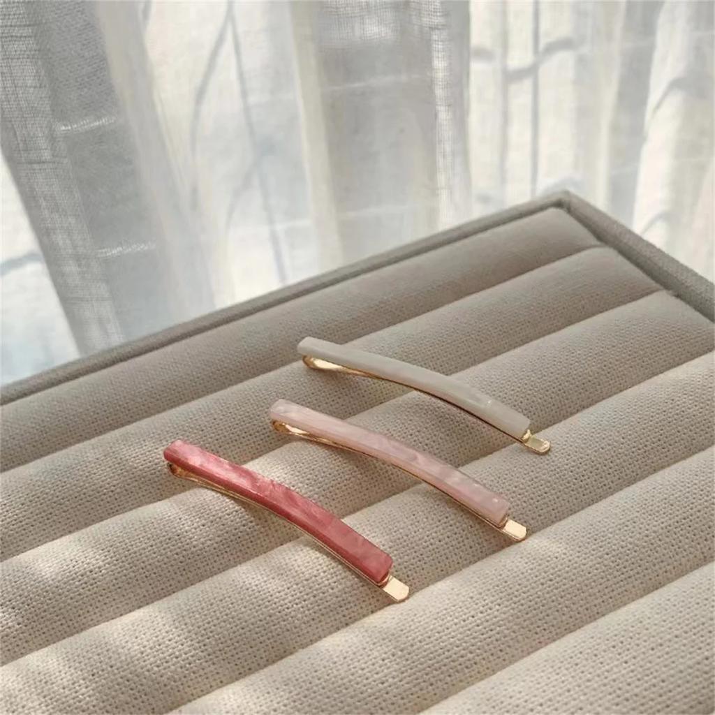 3 Stück/Set Acetat Haarspangen Einfache Längliche Geometrische Haarspangen Haarnadel Seitliche Spangen Niedliche Süße Damen Haaraccessoires